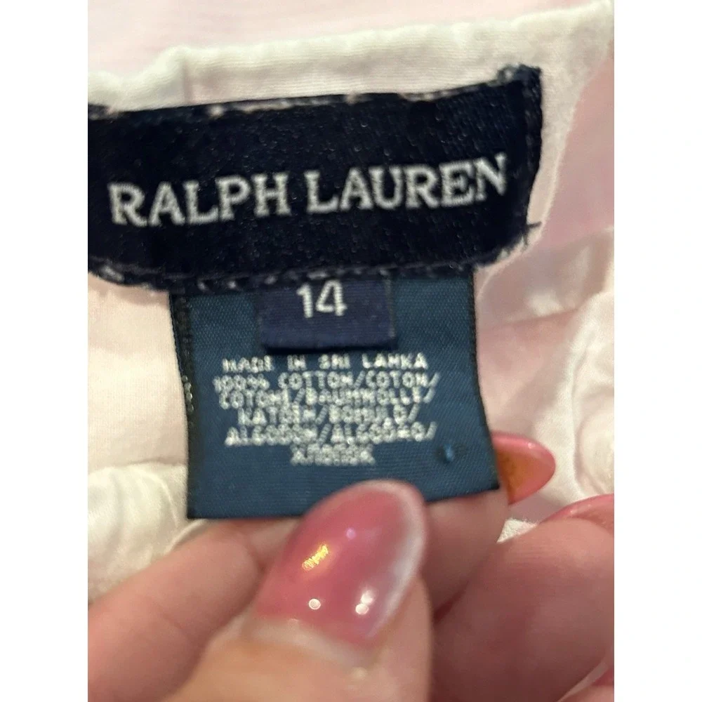 Girls Pink/White Striped SEERSUCKER Dress by‎ RALPH LAUREN - Sz 10